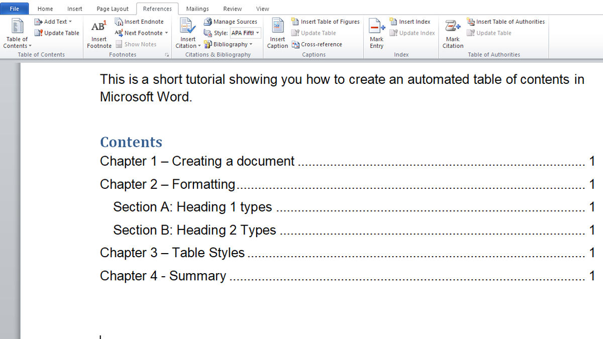 how to make word table of contents clickable in word